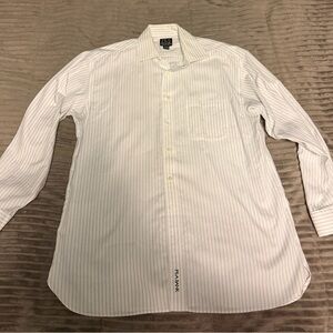 Men's White Striped buttoned shirt
